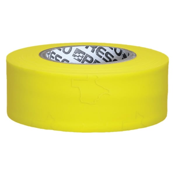 Presco Flagging Tape, Fluorescent Yellow, 1-3/16" Wide x 150' Length, PVC, 3 mil TXYG-373 - main